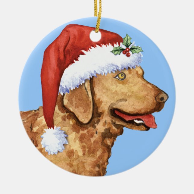 Happy Howliday Chessie Ceramic Tree Decoration (Front)
