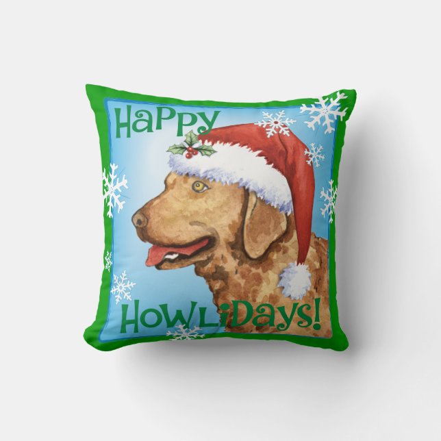 Happy Howliday Chessie Cushion (Front)