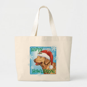 Happy Howliday Chessie Large Tote Bag