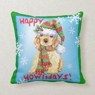 Happy Howliday Cocker Spaniel Cushion