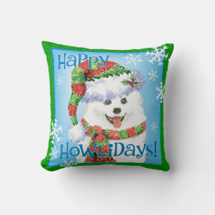 Happy Howliday Eskimo Dog Cushion