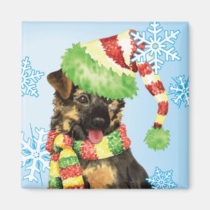 Happy Howliday German Shepherd Magnet