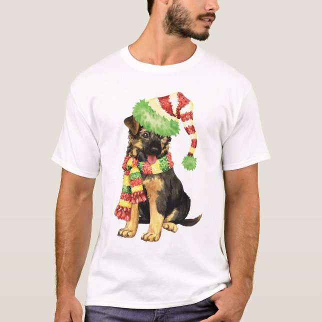Happy Howliday German Shepherd T-Shirt (Front)