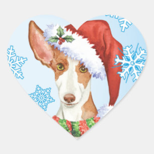 Happy Howliday Ibizan Hound Heart Sticker