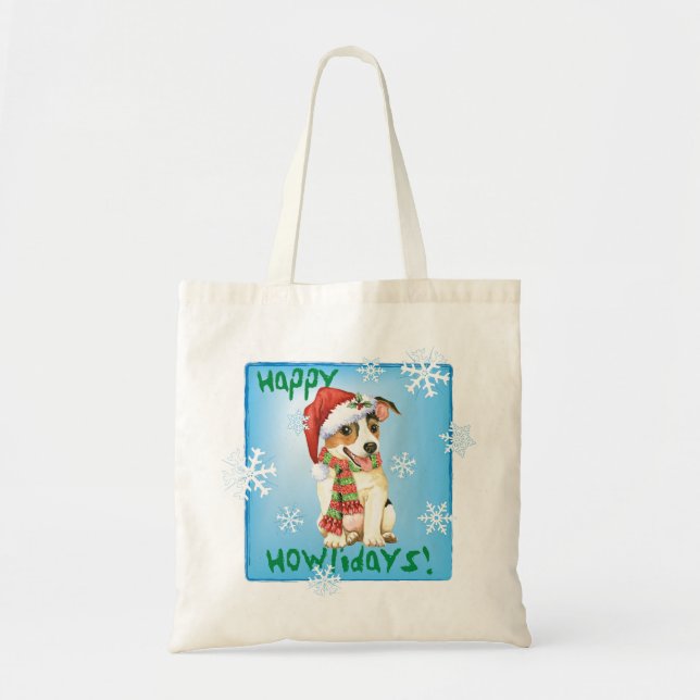 Happy Howliday Jack Russell Terrier Tote Bag (Front)