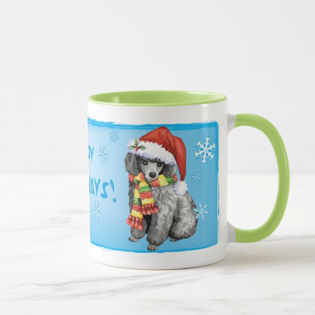 Happy Howliday Miniature Poodle Mug (Right)