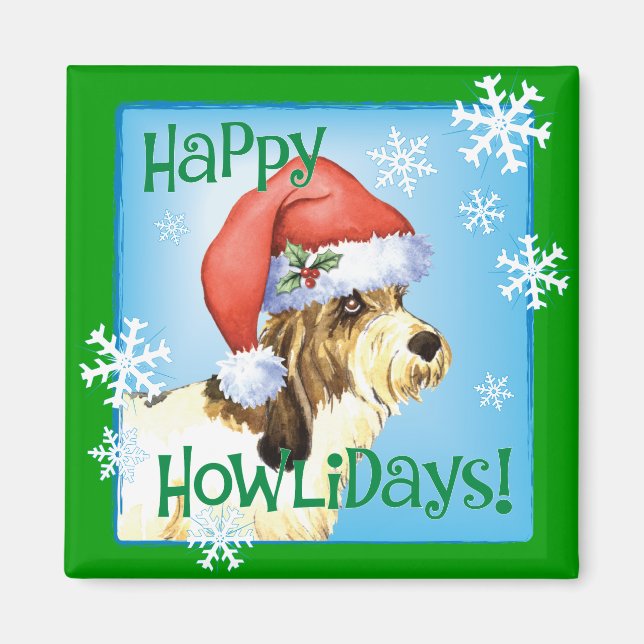 Happy Howliday PBGV Magnet (Front)