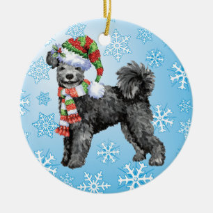 Happy Howliday Pumi Ceramic Tree Decoration