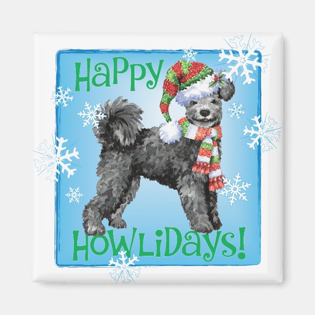 Happy Howliday Pumi Magnet (Front)