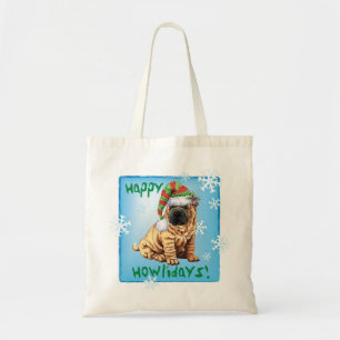 Happy Howliday Shar-Pei Tote Bag