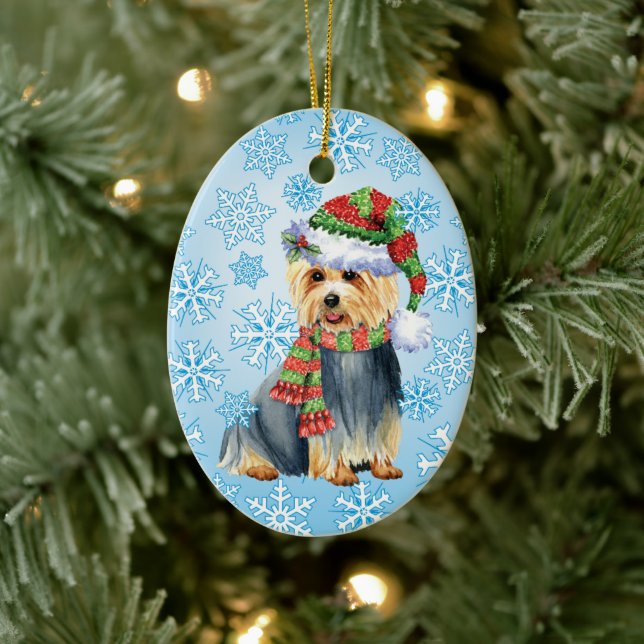 Happy Howlidays Australian Terrier Ceramic Tree Decoration (Tree)