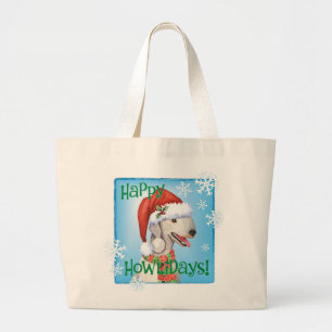 Happy Howlidays Bedlington Terrier Large Tote Bag