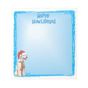 Happy Howlidays Bedlington Terrier Notepad