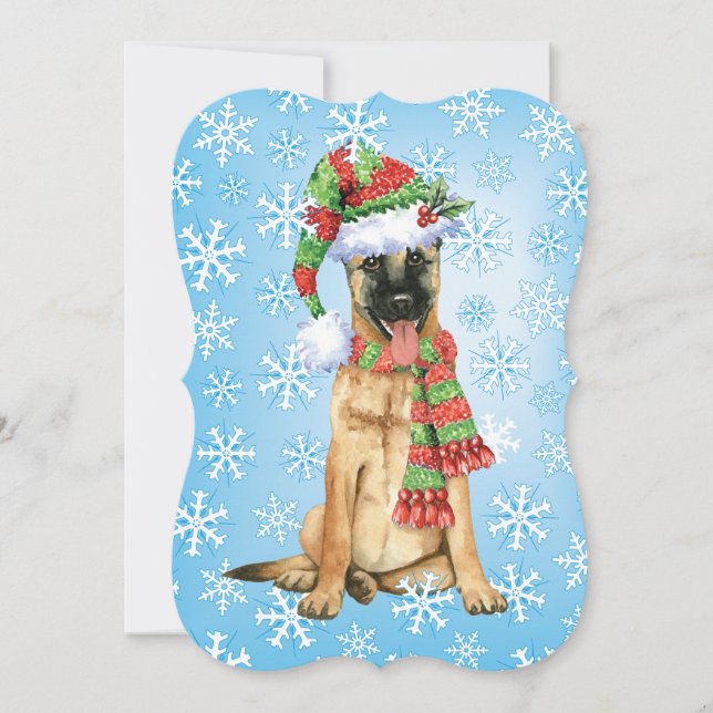 Happy Howlidays Belgian Malinois Holiday Card (Front)