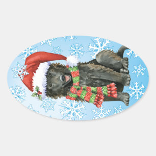 Happy Howlidays Belgian Sheepdog Oval Sticker