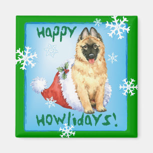 Happy Howlidays Belgian Tervuren Magnet