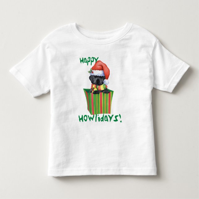 Happy Howlidays Black Lab T-Shirt (Front)