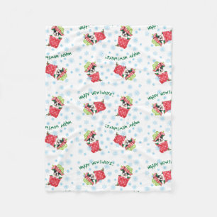 Happy Howlidays Boston Terrier Fleece Blanket