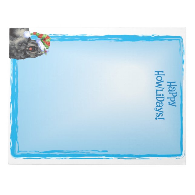 Happy Howlidays Bouvier Notepad (Front)