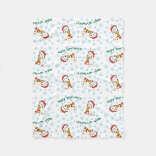 Happy Howlidays Bull Terrier Fleece Blanket