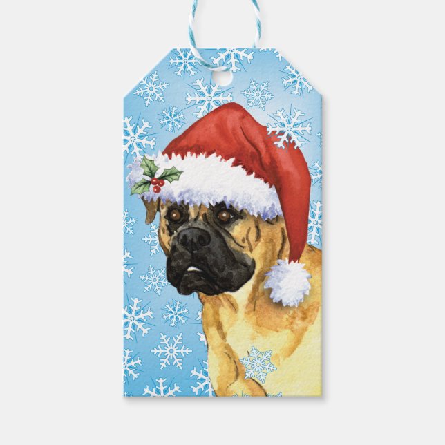 Happy Howlidays Bullmastiff Gift Tags (Front)