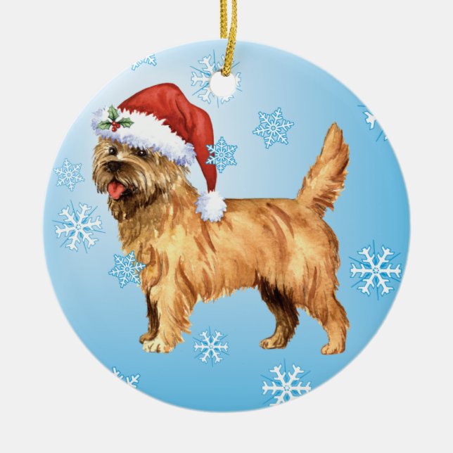 Happy Howlidays Cairn Terrier Ceramic Tree Decoration (Front)