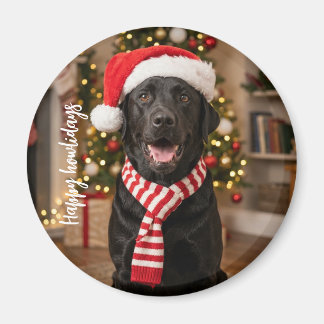 Happy Howlidays Cheerful Black Labrador Magnet
