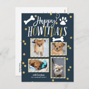 Happy Howlidays Collage   Christmas Photo Holiday Postcard