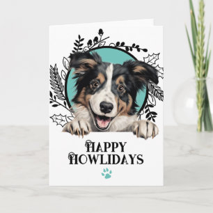 Happy Howlidays Collie Dog Christmas Holiday Card