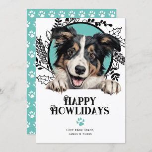 Happy Howlidays Collie Dog Christmas Holiday Card