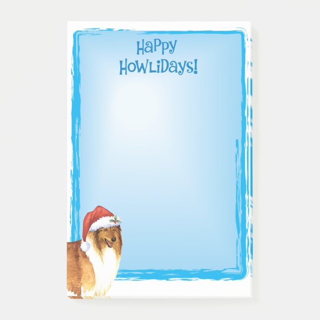 Happy Howlidays Collie Post-it Notes (Front)