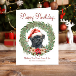 Happy Howlidays Cute Affenpinscher Dog Holiday Card