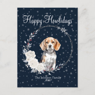 Happy Howlidays Cute Beagle Dog Holiday Postcard