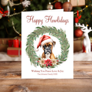 Happy Howlidays Cute Boxer Dog Holiday Card