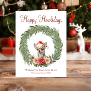 Happy Howlidays Cute Chihuahua Dog Holiday Card