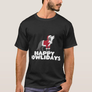 Happy Howlidays - Cute Christmas Wolf Dog Puppy T-Shirt