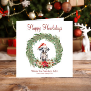 Happy Howlidays Cute Dalmatian Dog Holiday Card