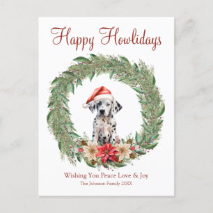 Happy Howlidays Cute Dalmatian Dog Holiday Postcard