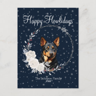 Happy Howlidays Cute Doberman Pinscher Dog Holiday Postcard