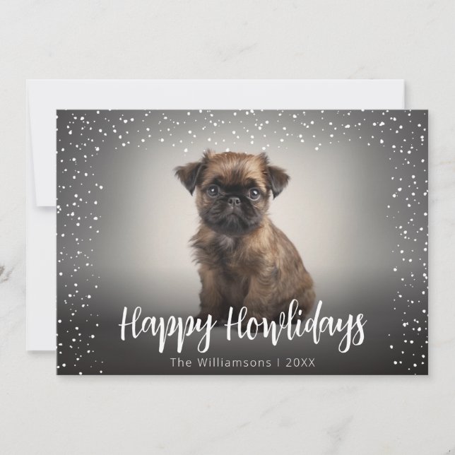 Happy Howlidays Cute Dog Photo Christmas Holiday Card (Front)