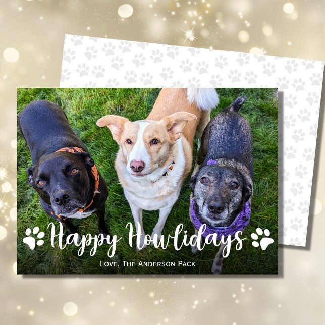 Happy Howlidays Cute Dog Photo Christmas Holiday Card (Creator Uploaded)