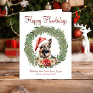 Happy Howlidays Cute German Shepherd Dog Holiday Card
