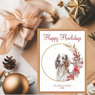 Happy Howlidays Cute Irish Setter Dog Holiday Postcard