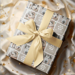 Happy Howlidays Cute Photo Grid Dog Christmas Wrapping Paper
