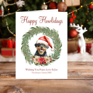 Happy Howlidays Cute Rottweiler Dog Holiday Card