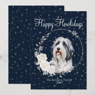Happy Howlidays Cute Sheep Dog Holiday Card