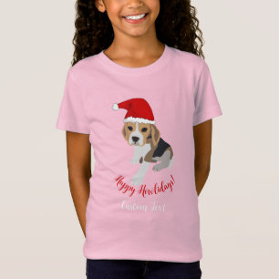 HAPPY HOWLIDAYS CUTE XMAS PUPPY IN RED SANTA HAT T-Shirt