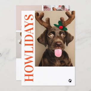 Happy Howlidays Dog Christmas 5 Photo Card