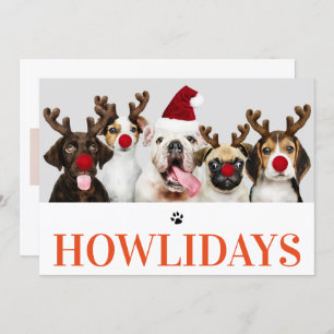 Happy Howlidays Dog Christmas 5 Photo Card