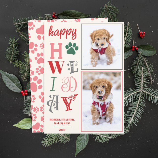 Happy Howlidays Dog Christmas Picture Custom Photo Holiday Card (Creator Uploaded)